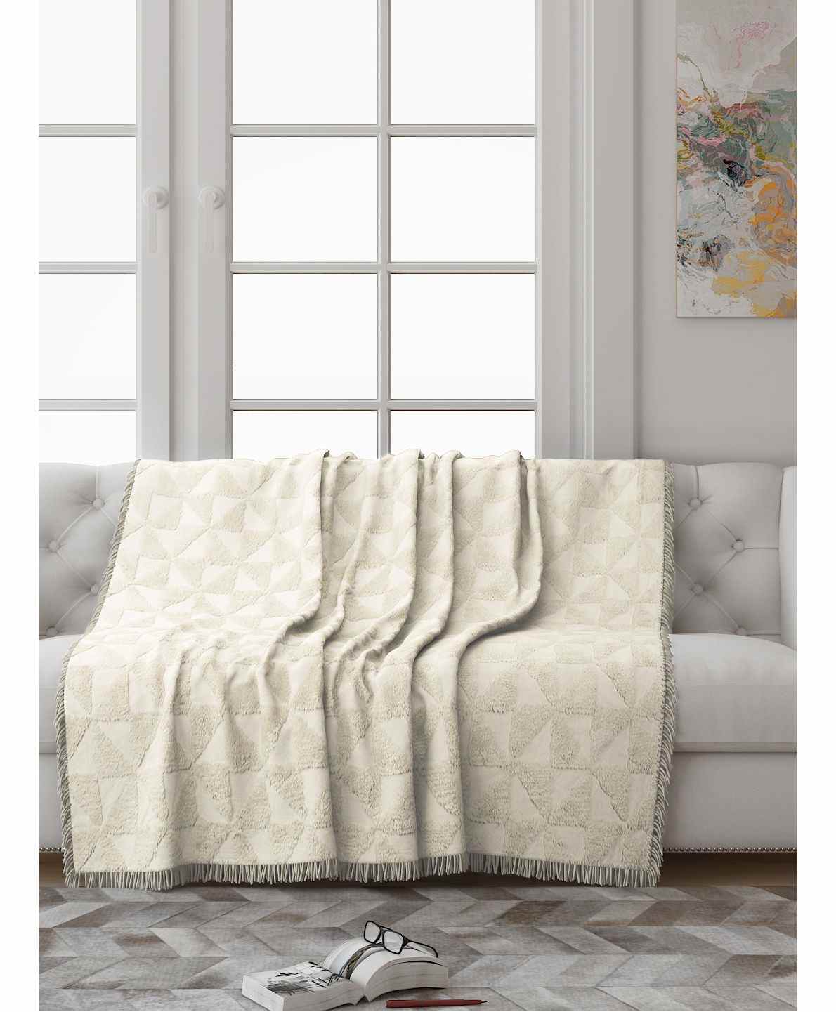 Saral Home Cotton Sofa Cover Pack of 2 - Cream-image-8