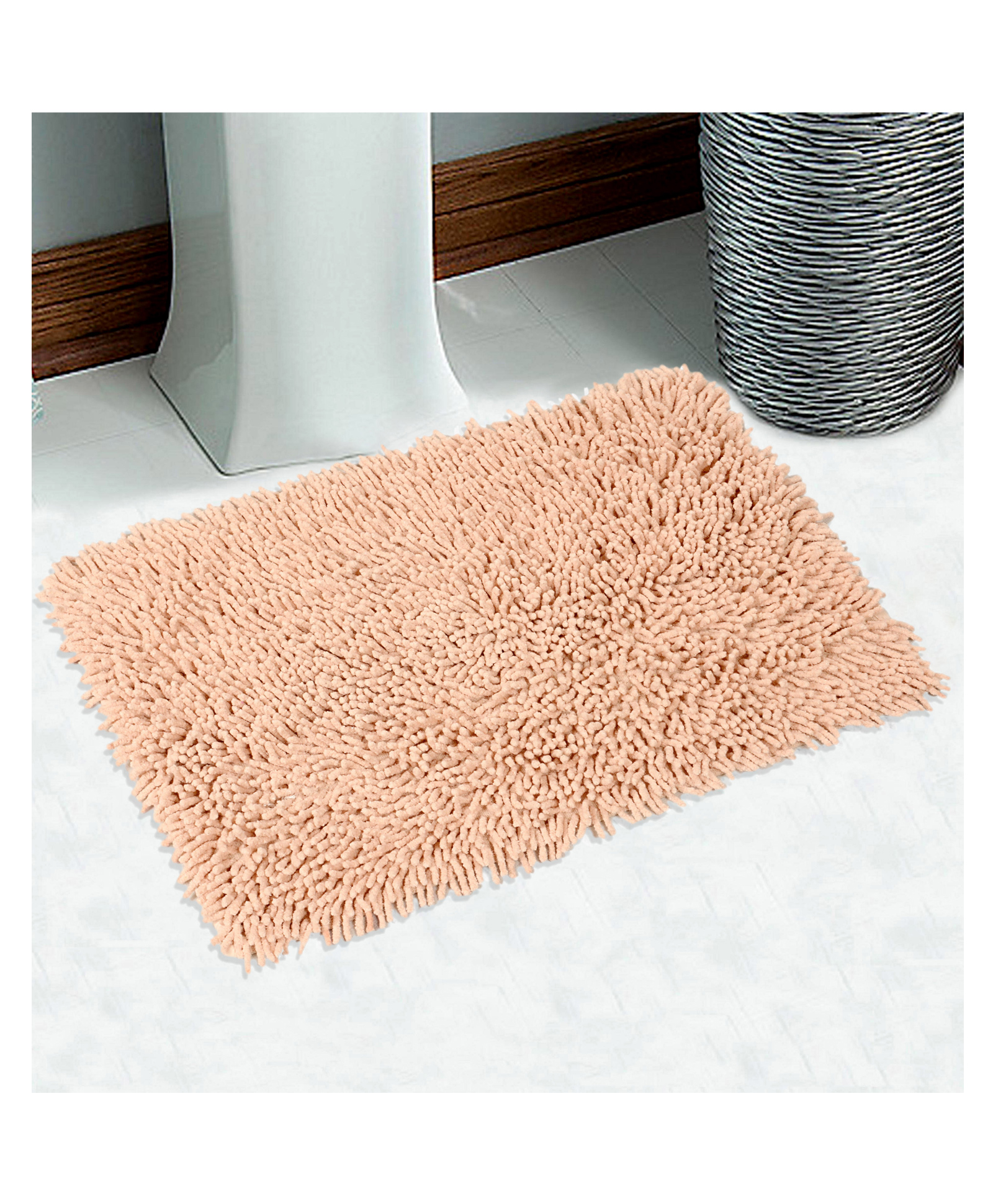 Saral Home Soft Cotton Anti Slip Saggy Bath Mat - Beige-picture-19