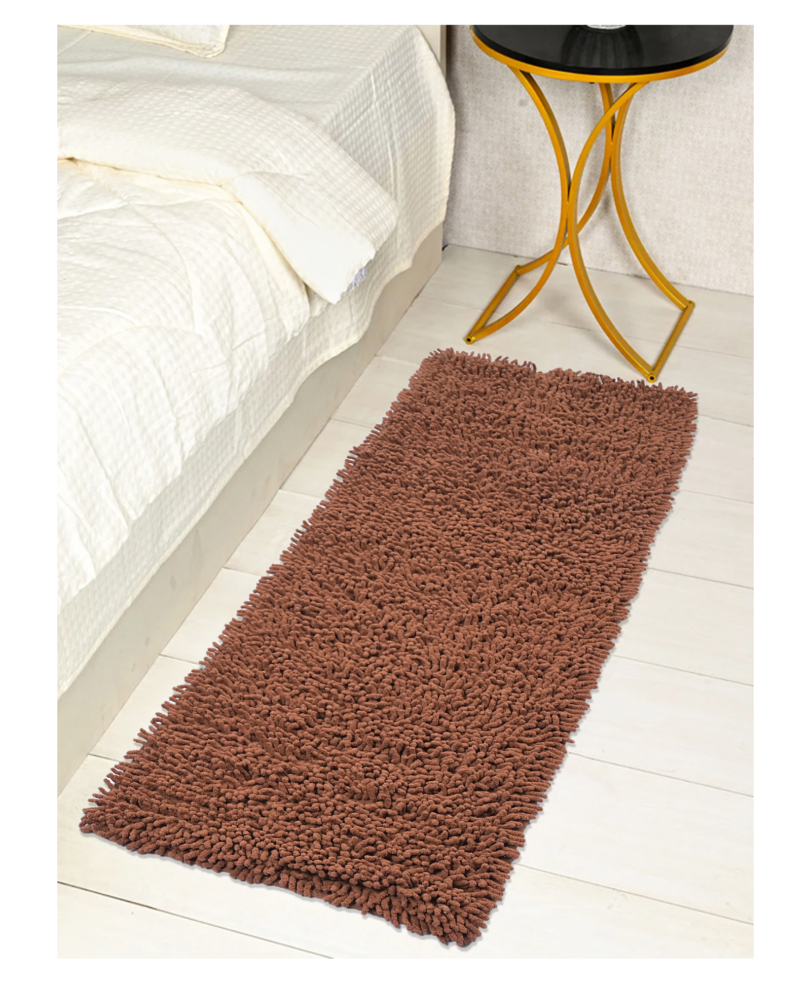 Saral Home Soft Cotton Tufted Saggy Runner - Brown-image-32