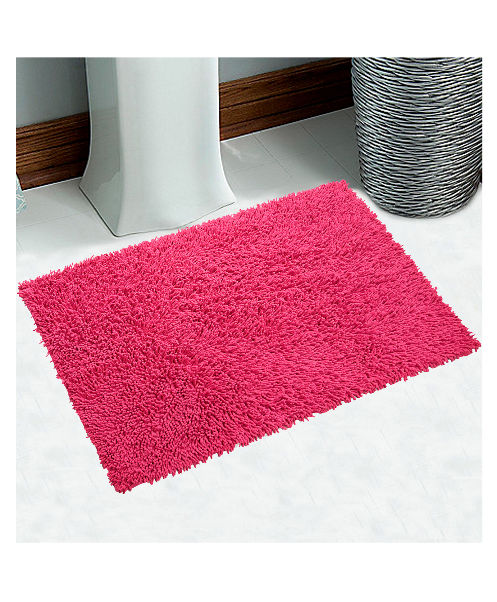 Saral Home Soft Cotton Anti Slip Saggy Bath Mat - Dark Pink-picture-18