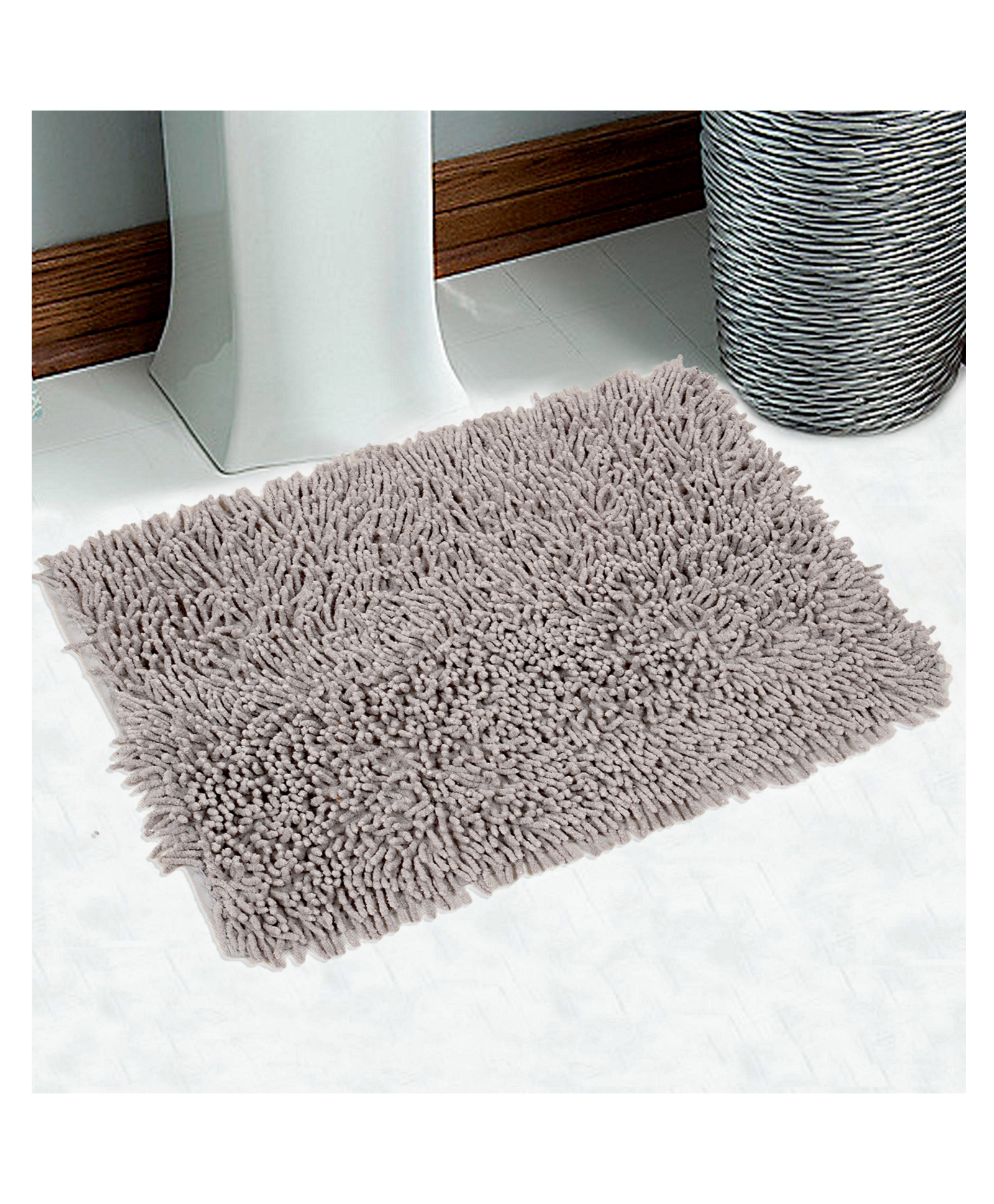 Saral Home Soft Cotton Anti Slip Saggy Bath Mat - Grey-picture-20