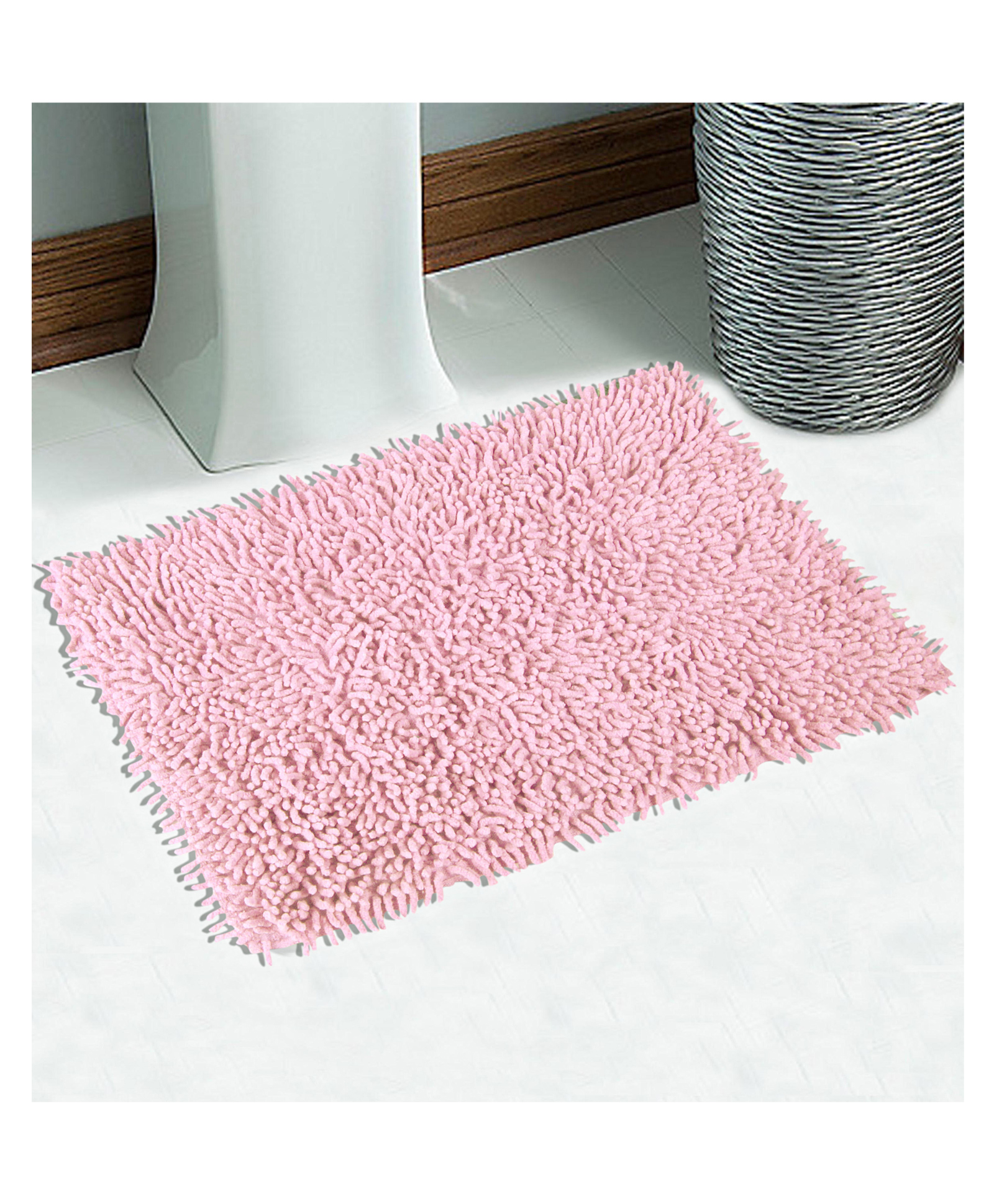 Saral Home Soft Cotton Anti Slip Saggy Bath Mat - Pink-picture-22