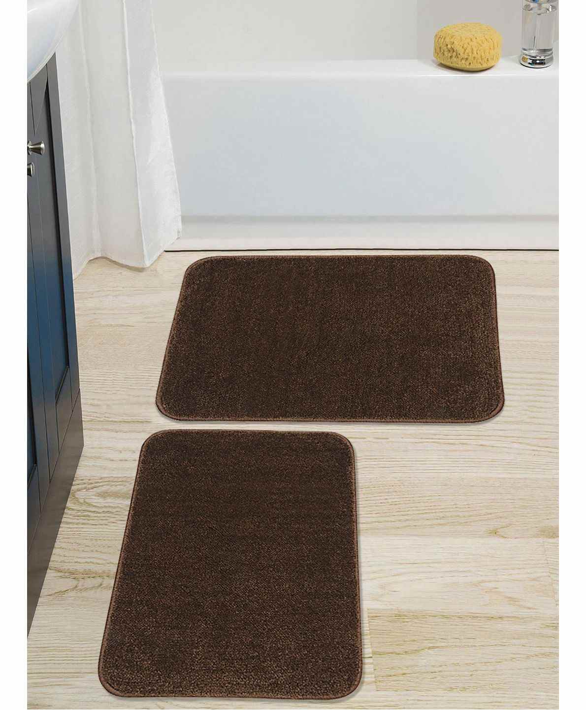 Saral Home Modern Microfiber Bath Mat Pack of 2 - Brown-picture-10