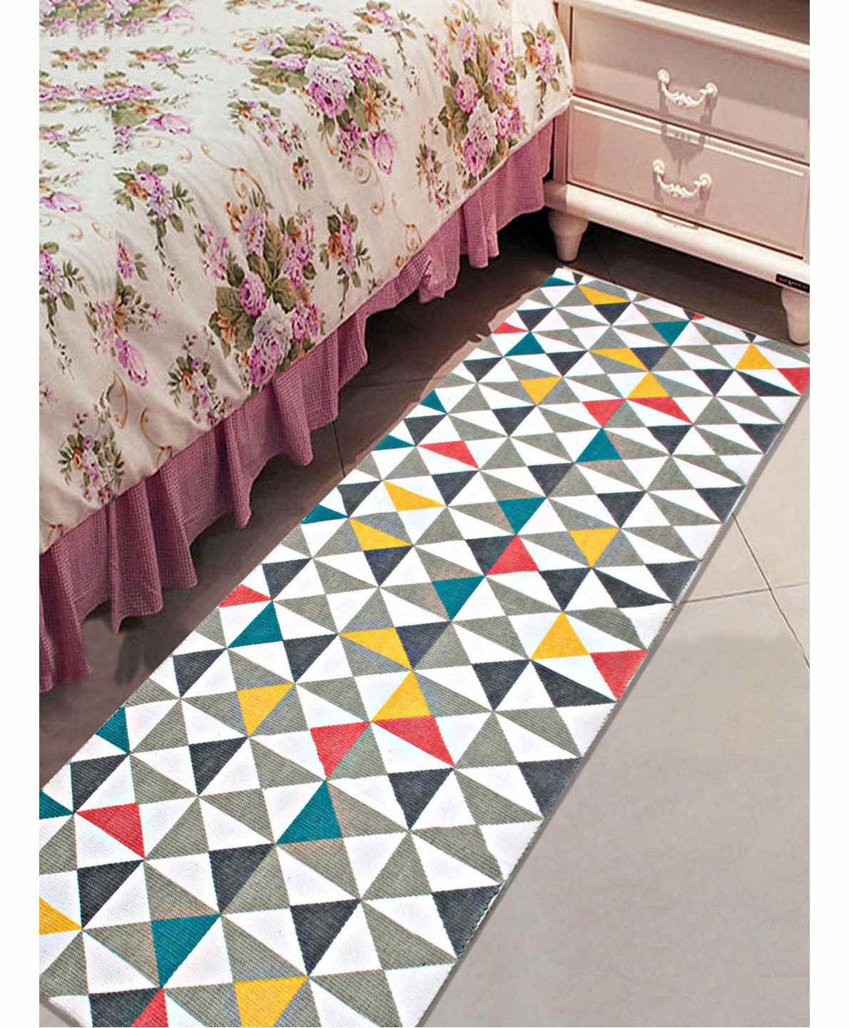 Saral Home Cotton Printed Runner - Grey-image-4