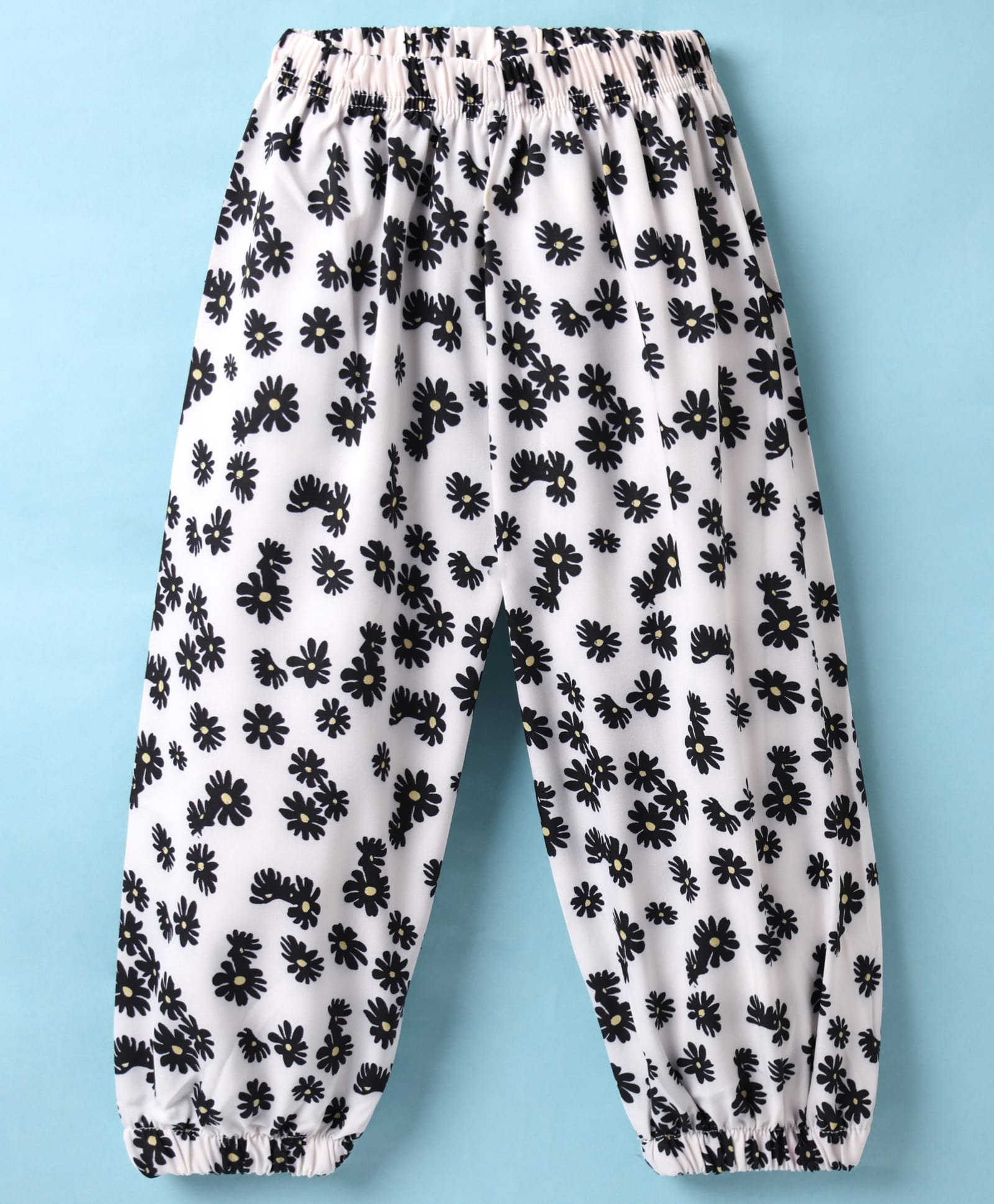 Kookie Kids Full Length Harem Pants Flower Print- White-image-16