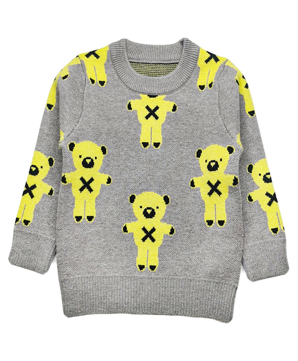 Kookie Kids Full Sleeves Printed Sweater - Grey-image-1