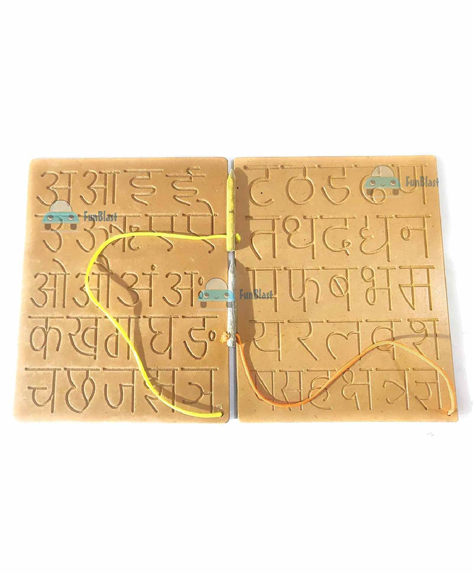 FunBlast Wooden Hindi Alphabet Writing Practice Tracing Boards - Brown-image-17