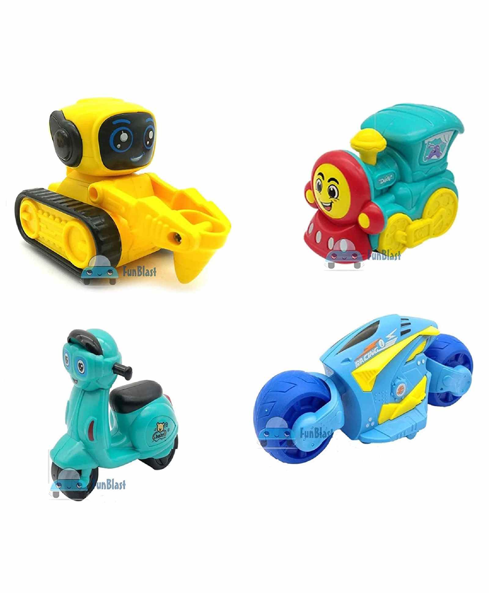 FunBlast Pull Back Toy Vehicles Multicolor - Set Of 4-picture-18