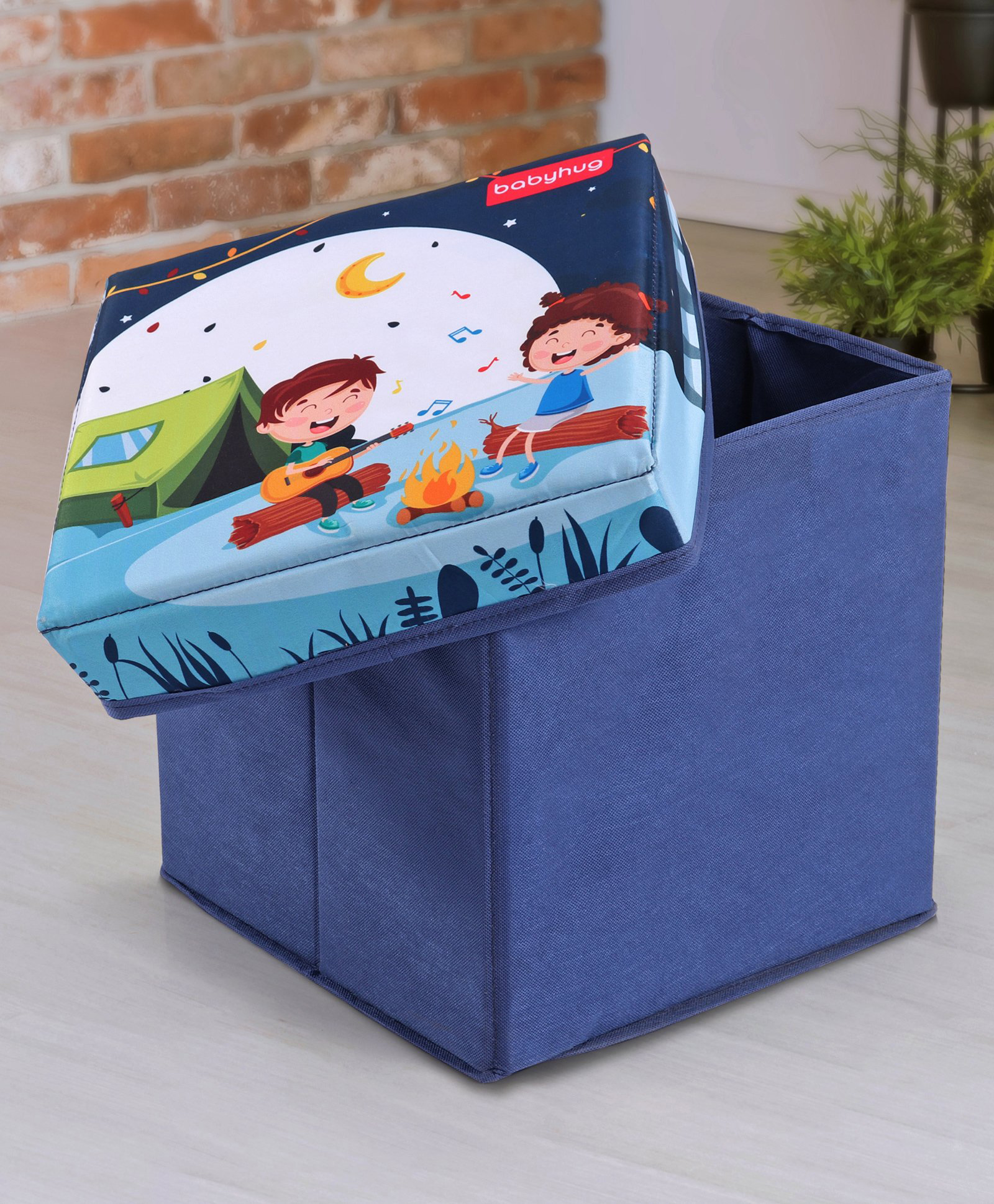 Babyhug Sto-Sit Foldable Storage Box Cum Stool - Blue-picture-28