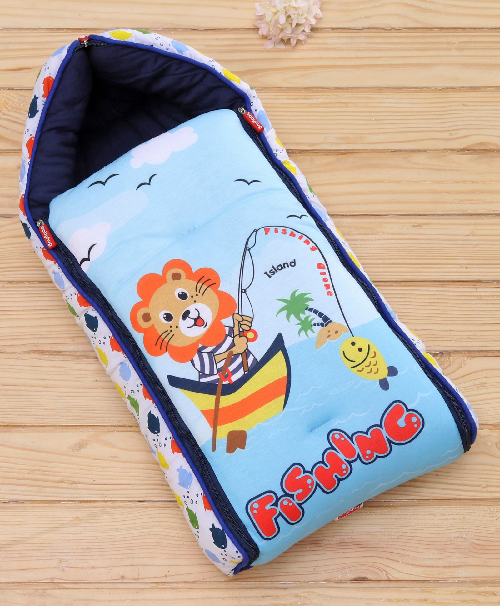 Babyhug 100% Cotton Knit Antibacterial Trunk Striped & Boat Print Pack Of 3 - Multicolor