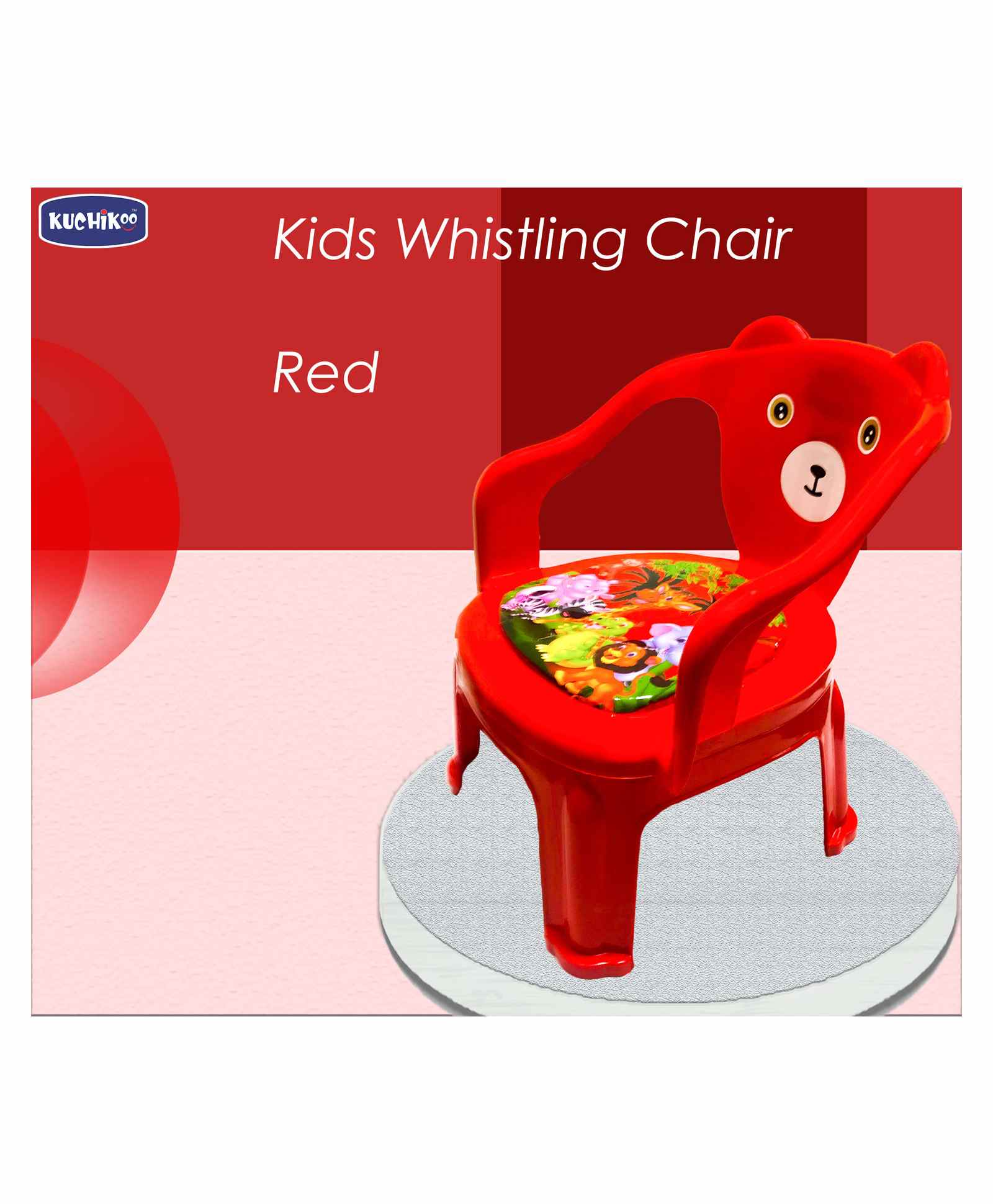 kuchicoo KuchiKoo Kids Chair Bear Design - Red-picture-12