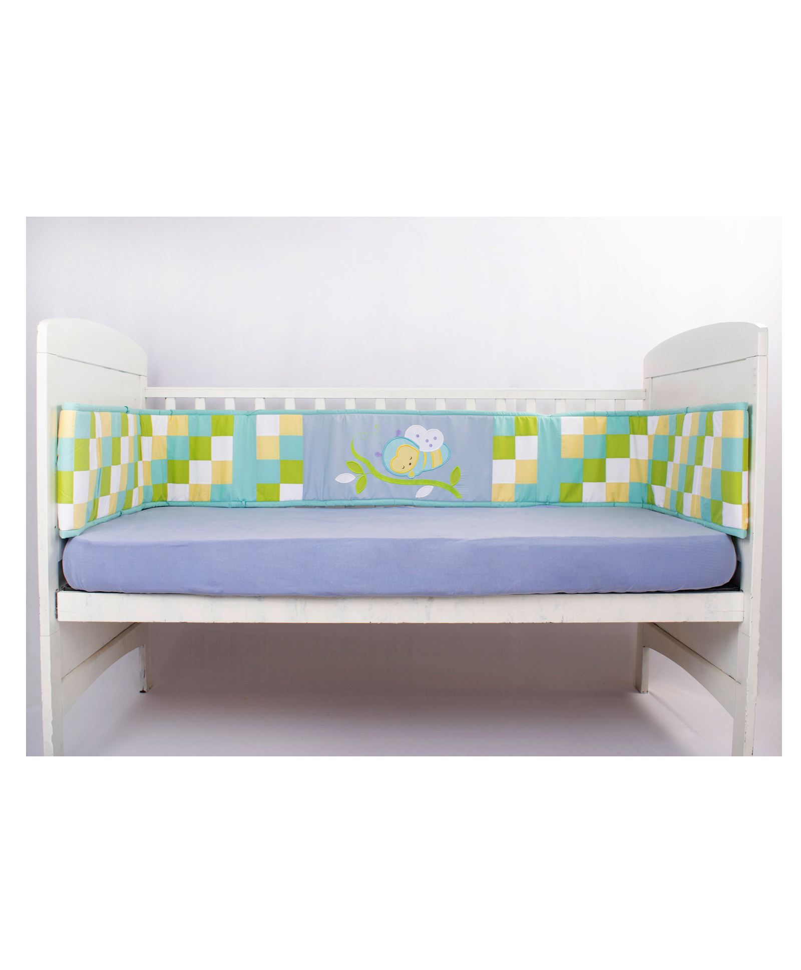 Blooming Buds Honey Bee Full Cot Bumper - Blue-picture-10