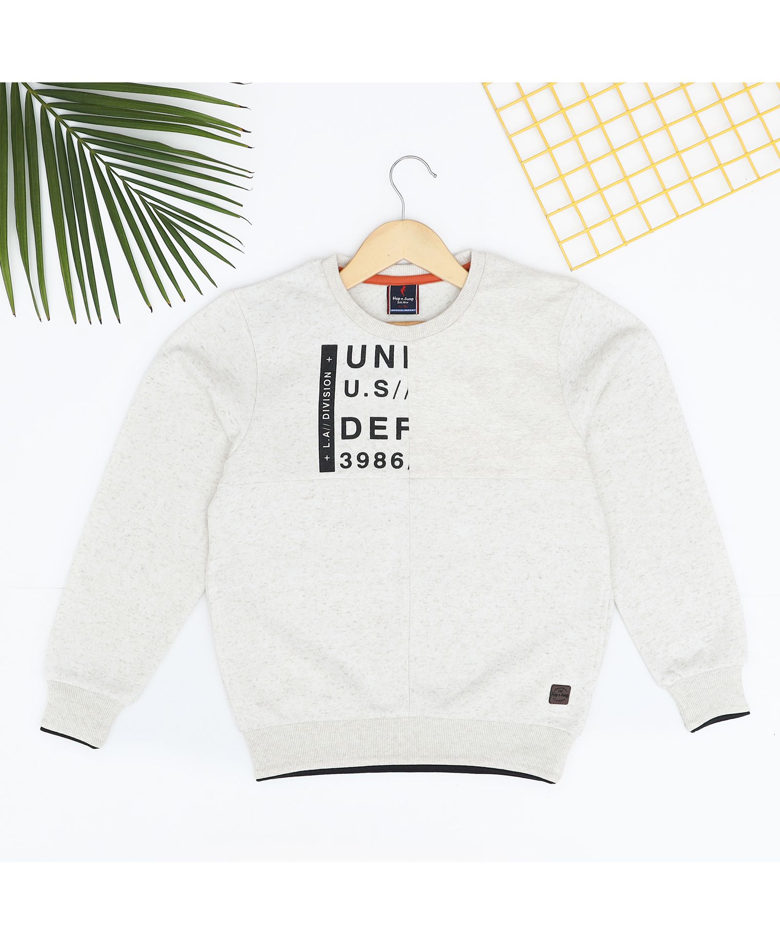 Buy Hop N Jump Full Sleeves Printed Sweatshirt Light Grey For Boys 9 10 Years Online In India Shop At Firstcry Com