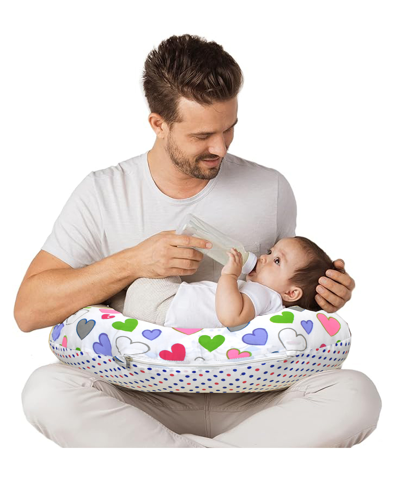VParents Daisy Multipurpose Baby Feeding Nursing Cum Maternity Pillow for New Born - Pink-picture-42