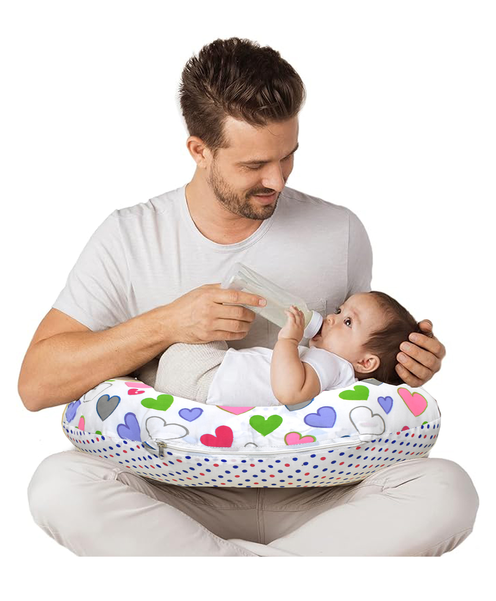 Vparents Daisy Multipurpose Baby Feeding Nursing Cum Maternity Pillow For New Born - Blue-image-45