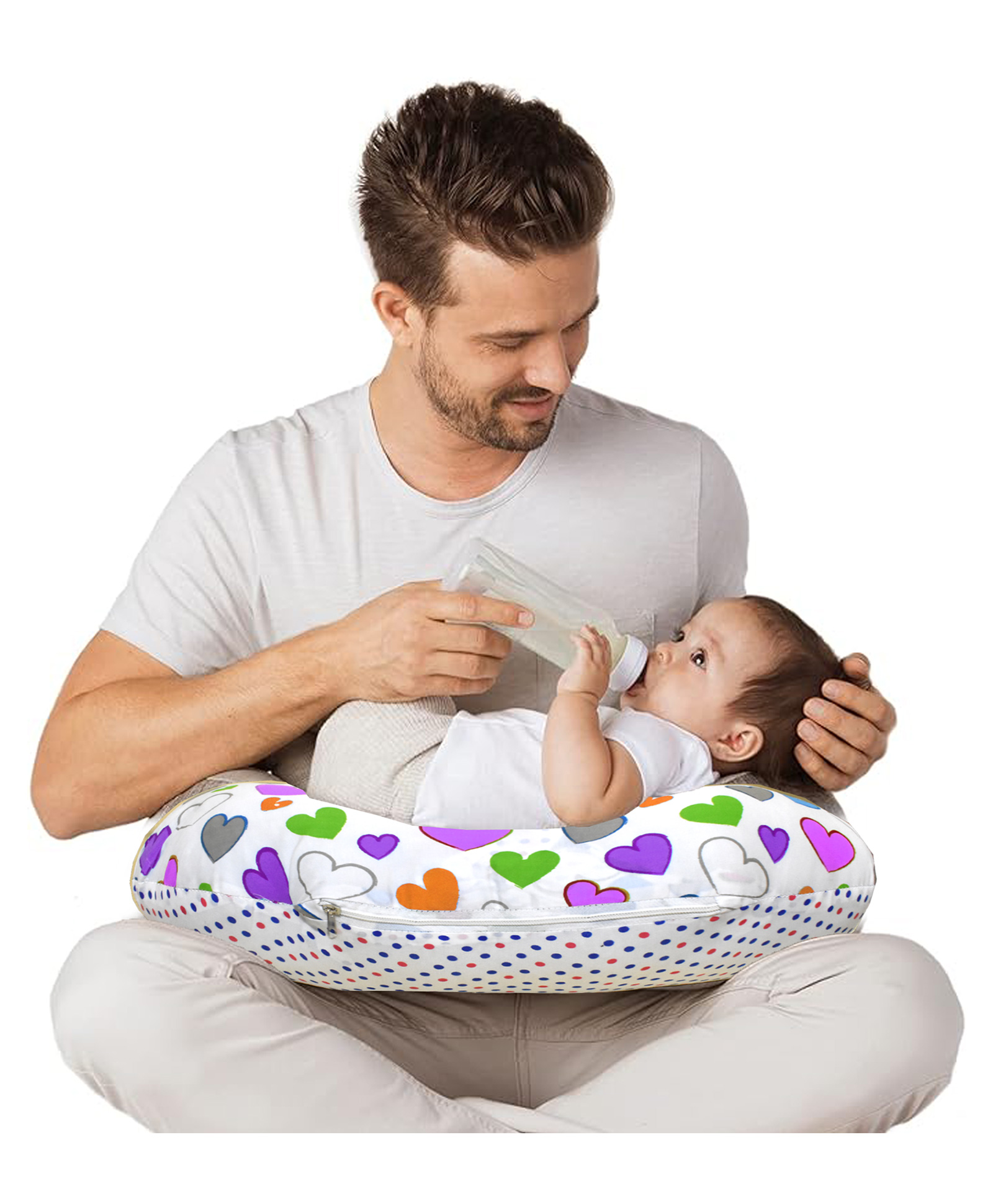 VParents Daisy Multipurpose Baby Feeding Nursing Cum Maternity Pillow for New Born - Purple-image-31
