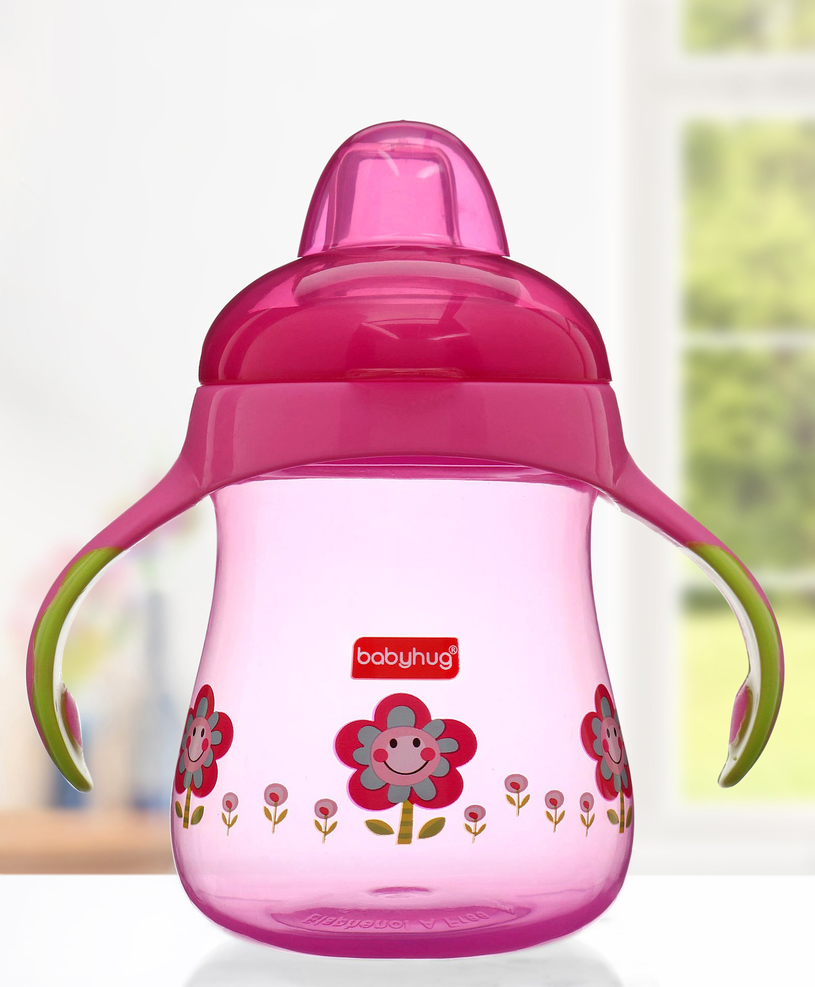 Babyhug Twin Handle Training Soft Spout Cup Pink - 250 ml-image-39
