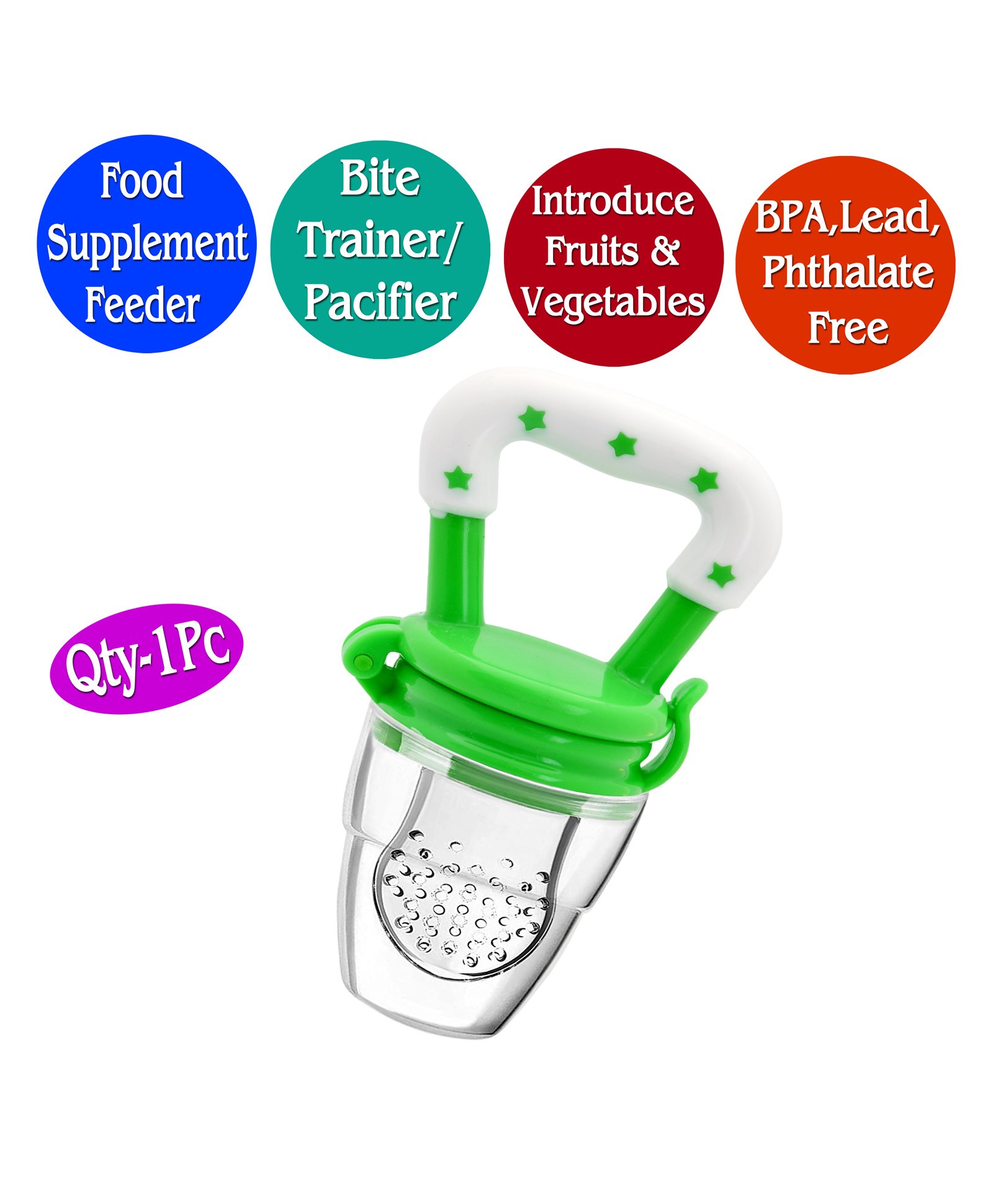 The Little Lookers Infant Silicone Food Nibbler - Green White-image-15