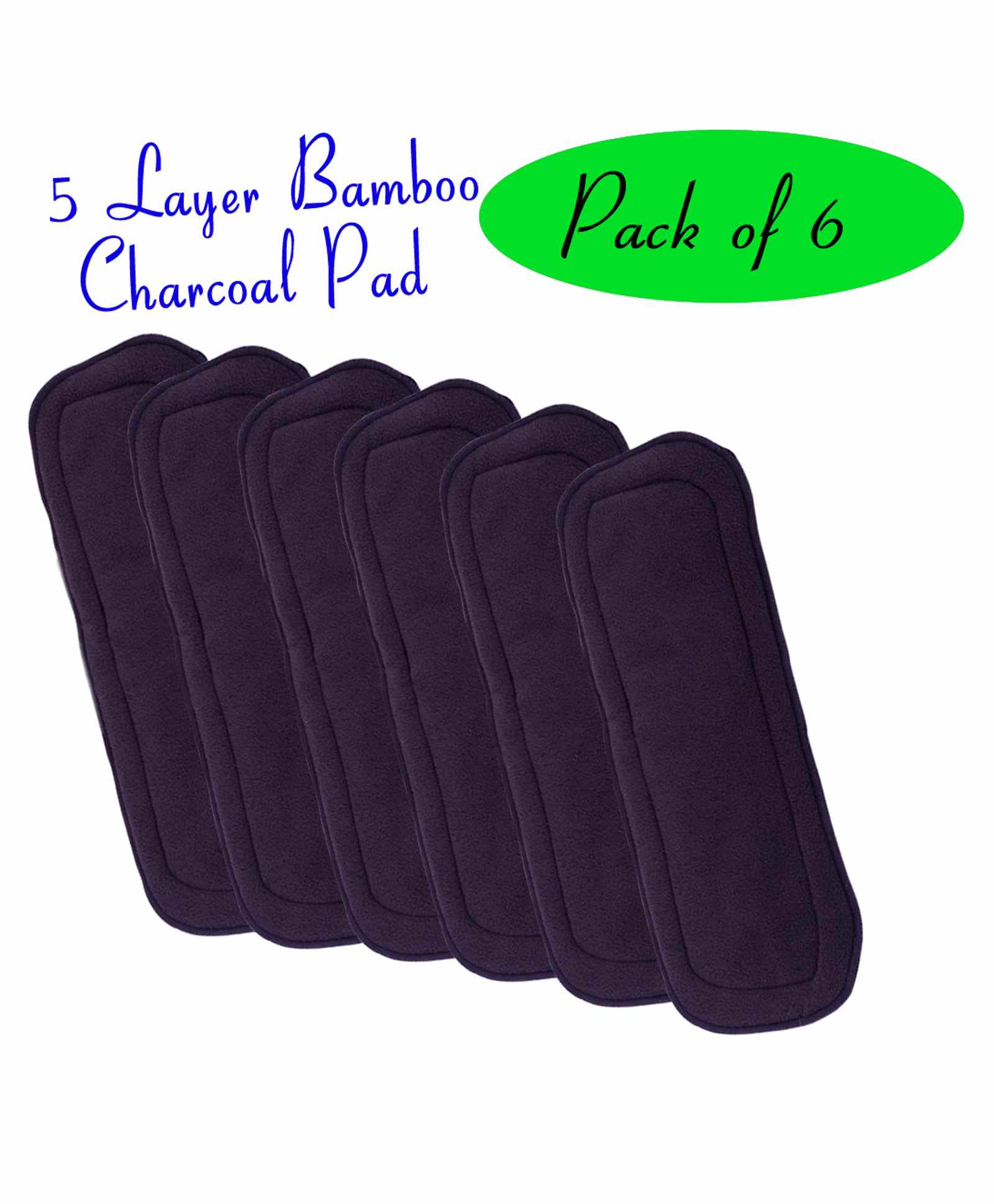 The Little Lookers 5 Layer Bamboo Charcoal Insert Pack Of 6 - Black-image-44