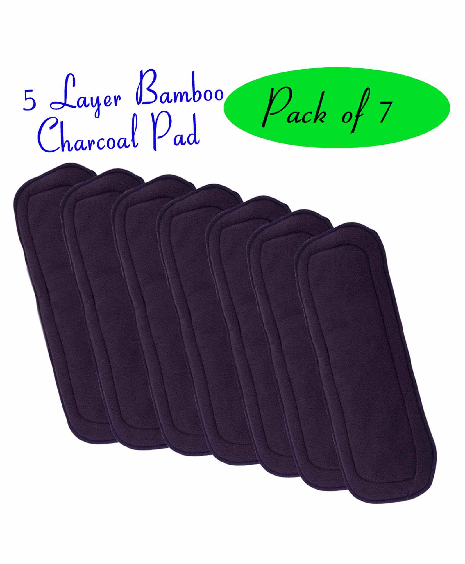 The Little Lookers 5 Layer Bamboo Charcoal Insert Pack Of 7 - Black-image-35