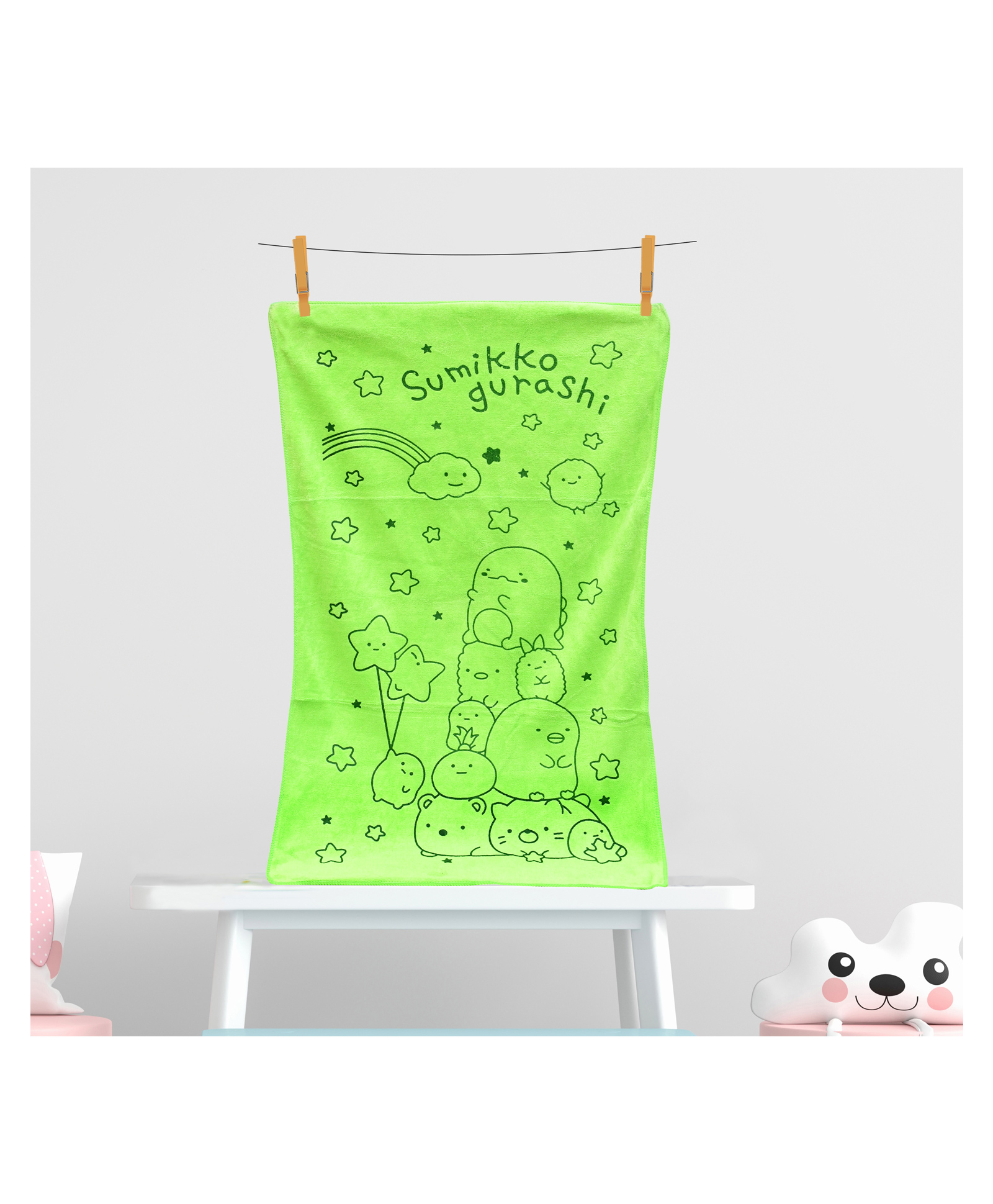 The Little Lookers Large Size Cotton Bath Towel Bear Print - Green ( Print May Vary )-picture-15
