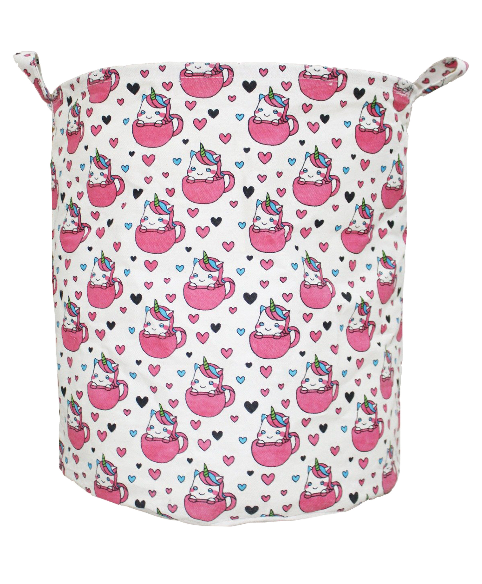 POLKA TOTS Canvas Cotton Laundry Storage Bag Foldable Toy Storage Basket - Unicorn-image-1