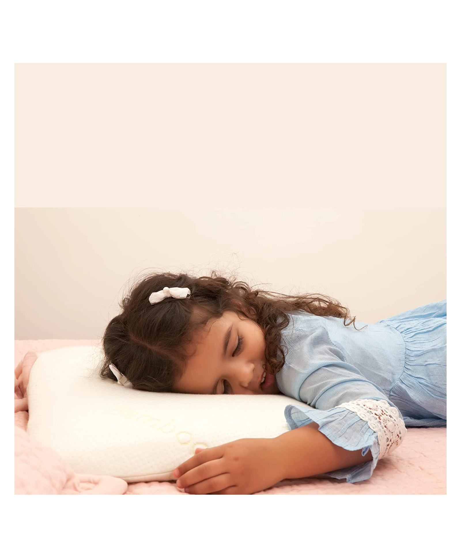The White Willow Memory Foam Neck Support Sleeping Bed Pillow for Kids with Removable Zip Cover - Green-picture-14