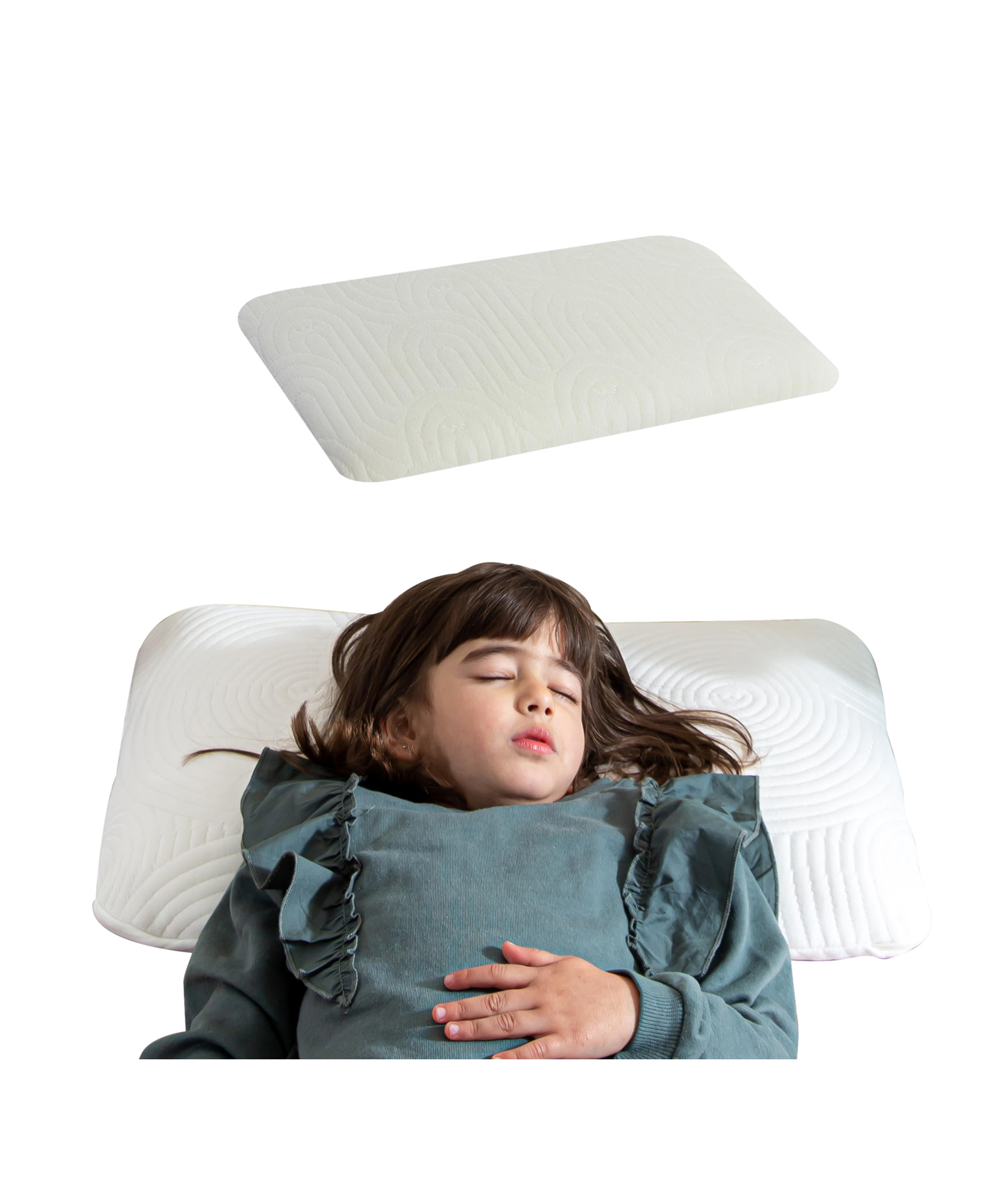 The White Willow Junior Size Memory Foam Pillow for Kids with Organic Bamboo Removable Zip Cover - White-picture-28