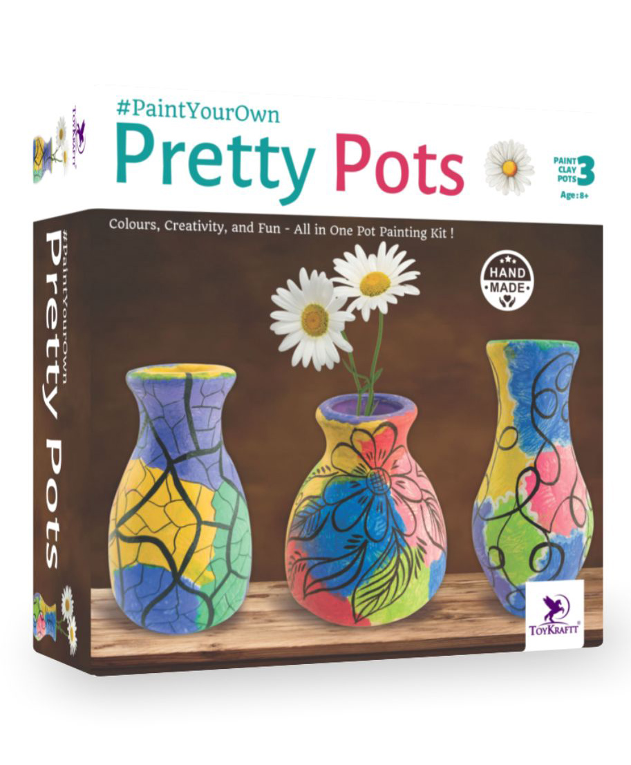Toy Kraft Terracotta Pretty Pots Kit - Multicolour-image-4