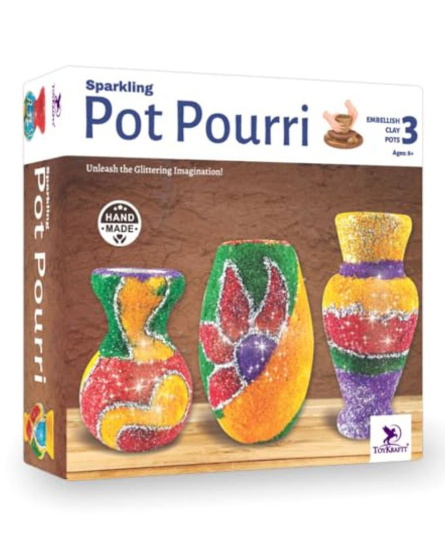 toykraftt Toy Kraft Terracotta Sparkling Pot Pourri Kit - Multicolour-picture-18