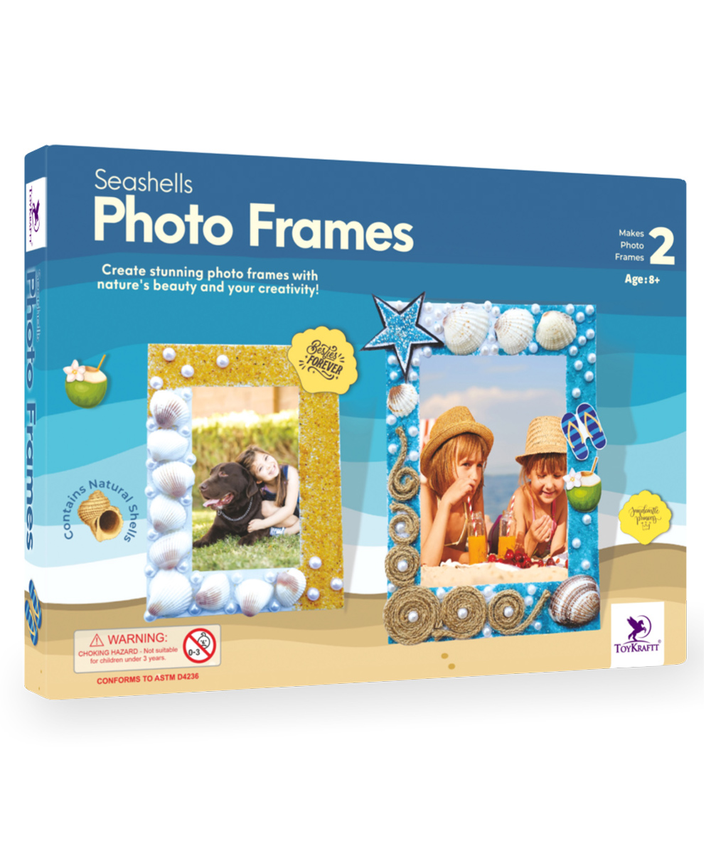 Toy Kraft Shells Photo Frames Kit - Multicolour-image-12