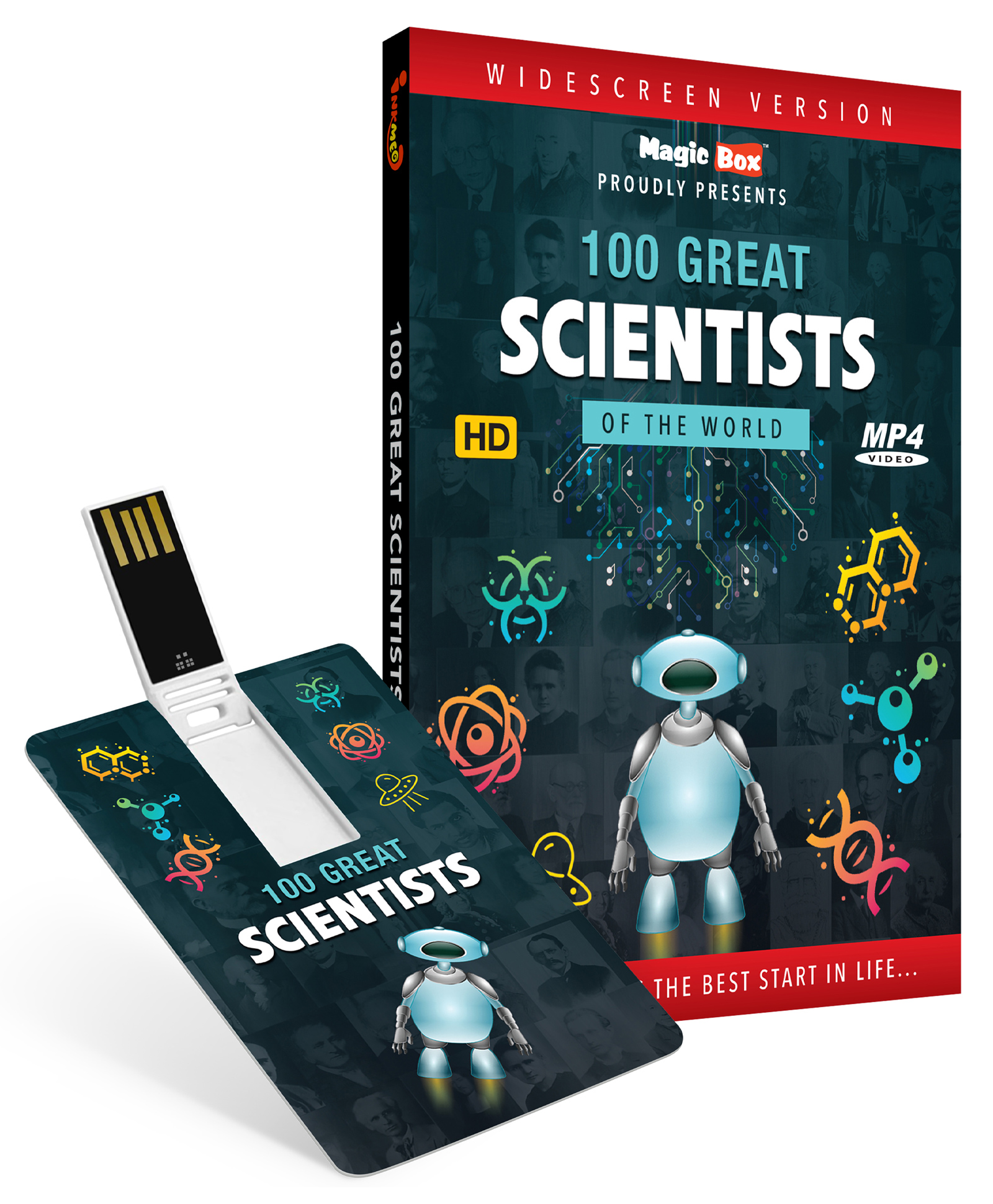 Inkmeo USB Memory Stick 100 Great Great Scientists - English