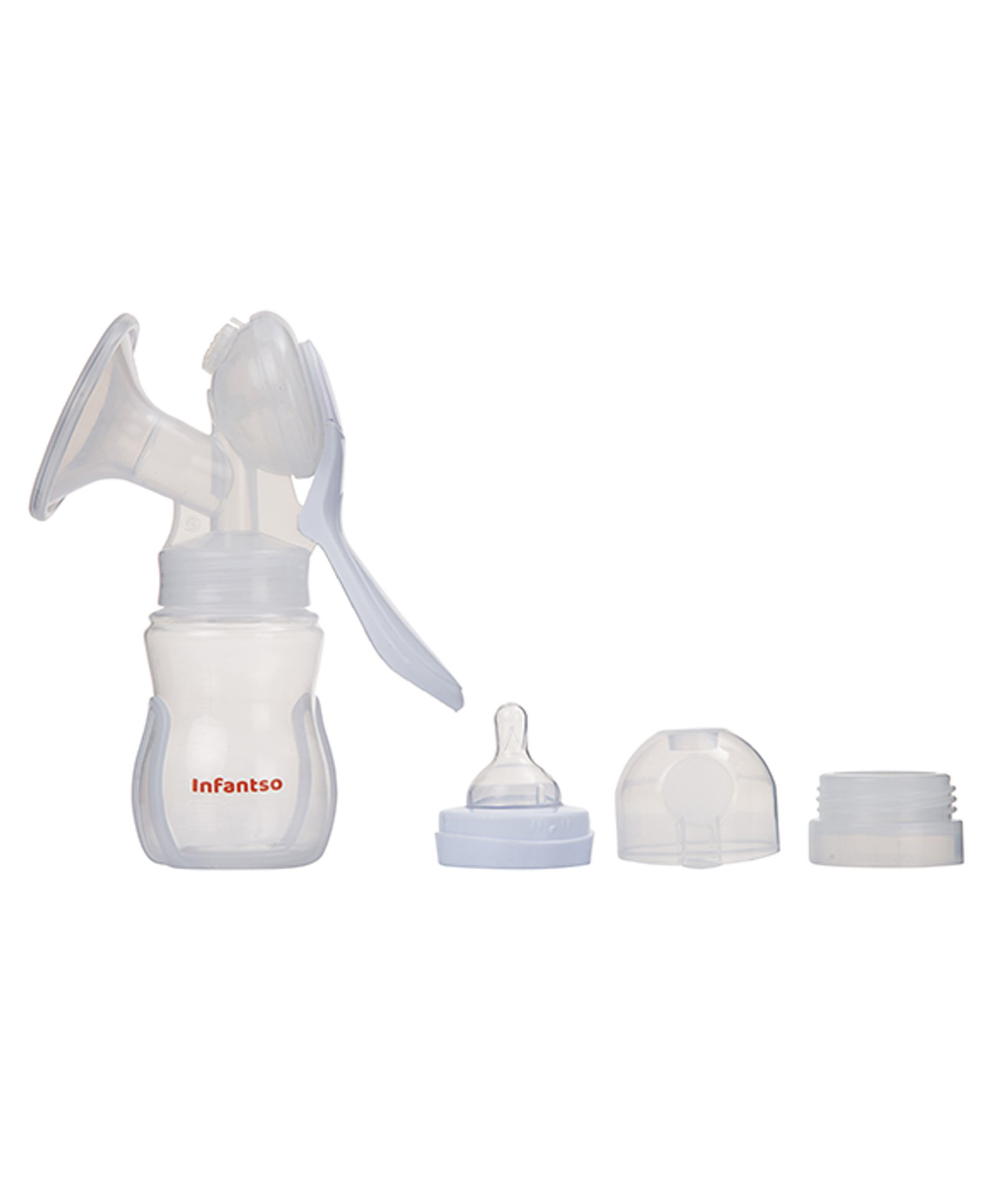 INFANTSO Suction Adjustable Manual Breast Pump with Feeding Bottle - White-image-27