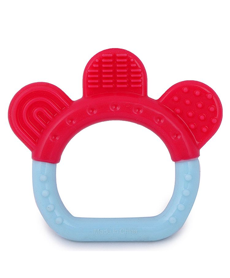 INFANTSO Non-Toxic Food-Grade Silicone Baby Teether Bottle Shape- Blue