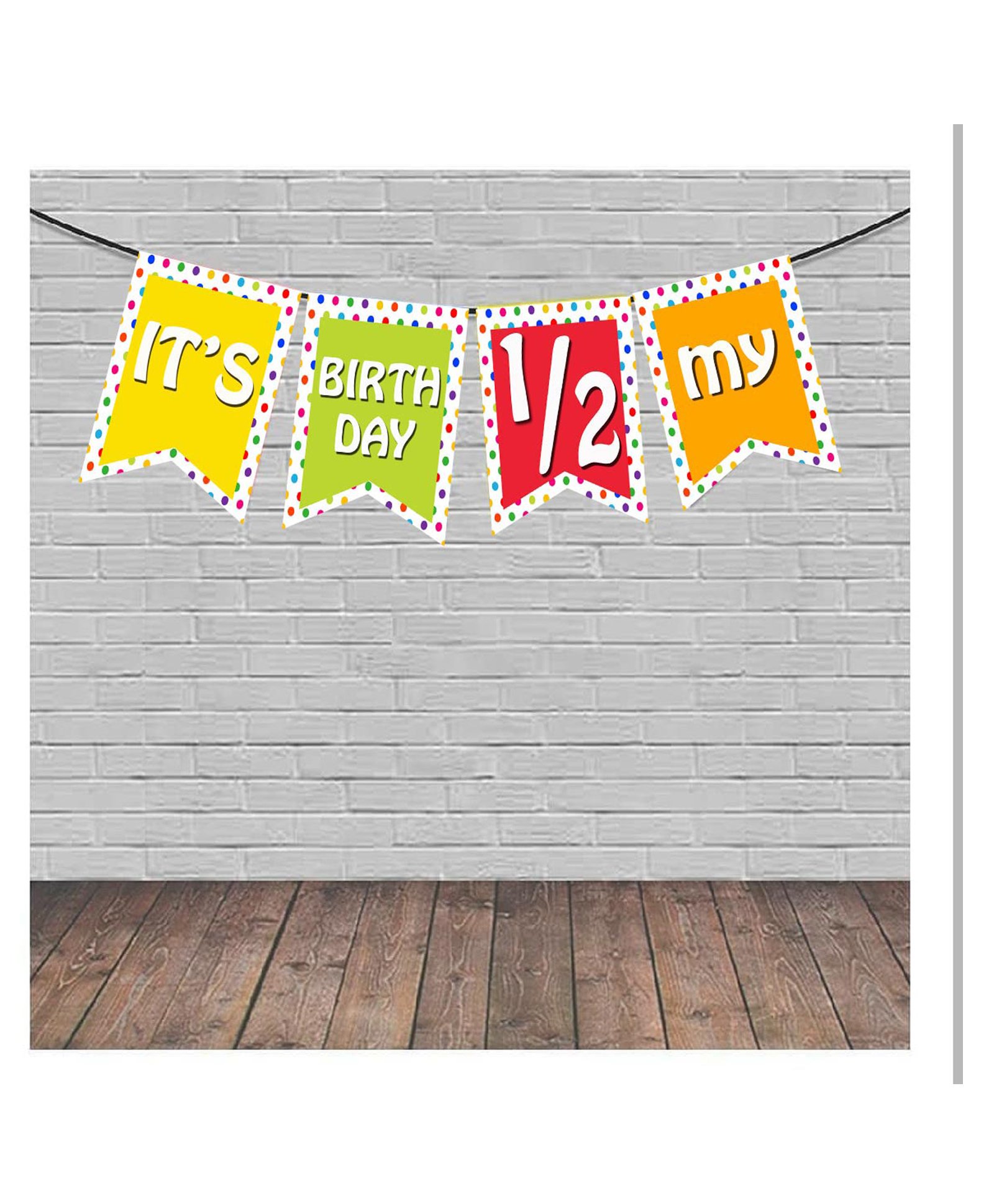 Funcart Polka Dot Half Birthday Banner Multicolor - 150 cm-image-15
