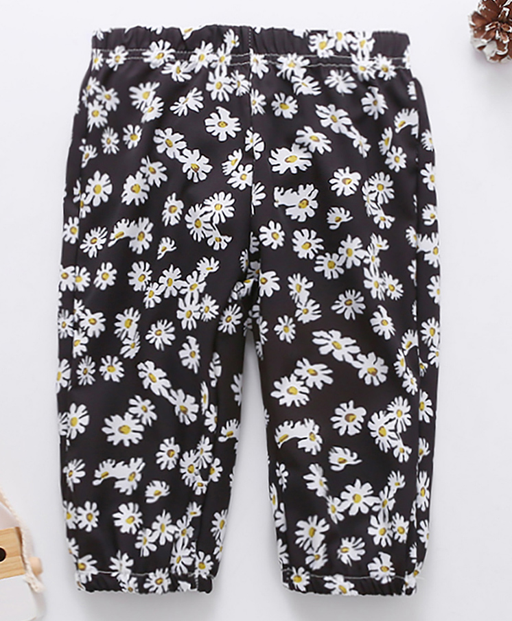 Kookie Kids Full Length Harem Pant Floral Print - Black-picture-16