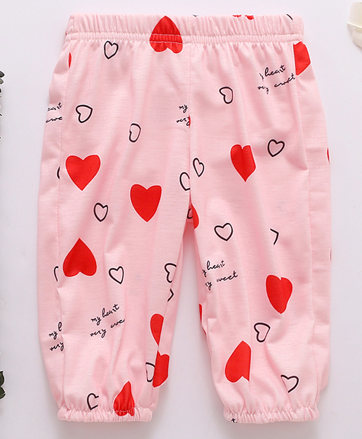 Kookie Kids Full Length Lounge Pant Heart Print - Pink-picture-27