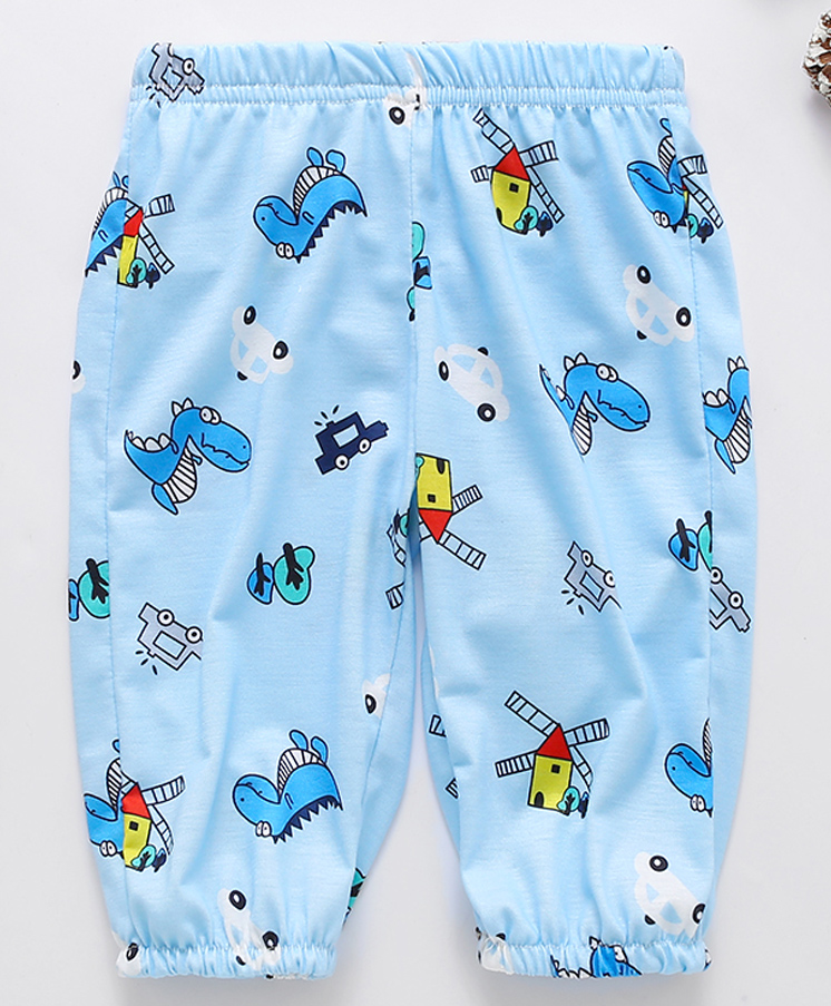 Kookie Kids Full Length Lounge Pant Dino Print - Blue-image-24