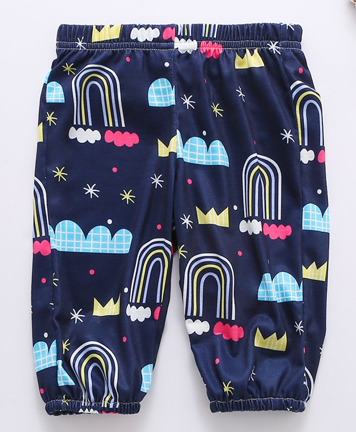 Kookie Kids Full Length Lounge Pant Cloud Print - Navy Blue-image-45