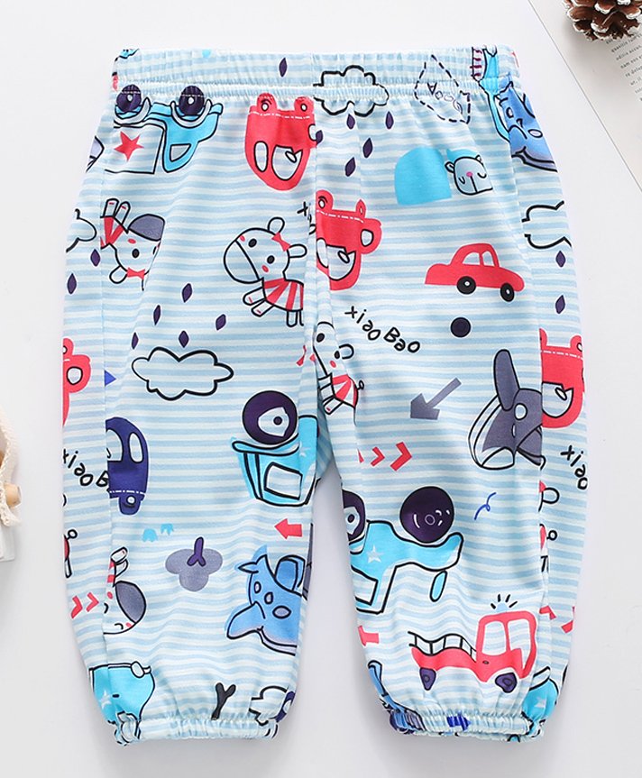Kookie Kids Full Length Stripe Lounge Pant Vehicle Print - Blue-image-8