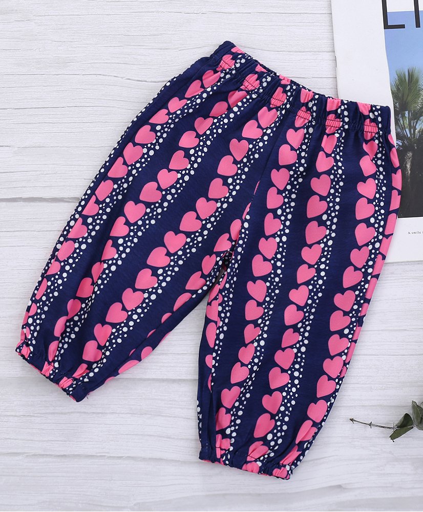 Kookie Kids Full Length Lounge Pant Heart Print - Pink-picture-28