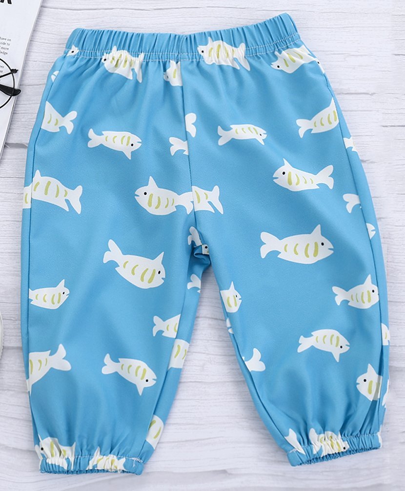 Kookie Kids Full Length Lounge Pant Fish Print - Blue-image-30