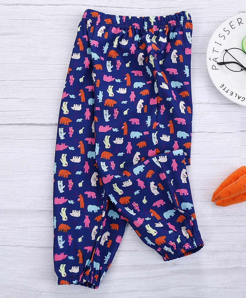 Kookie Kids Full Length Lounge Pants Animal Print - Blue-picture-14