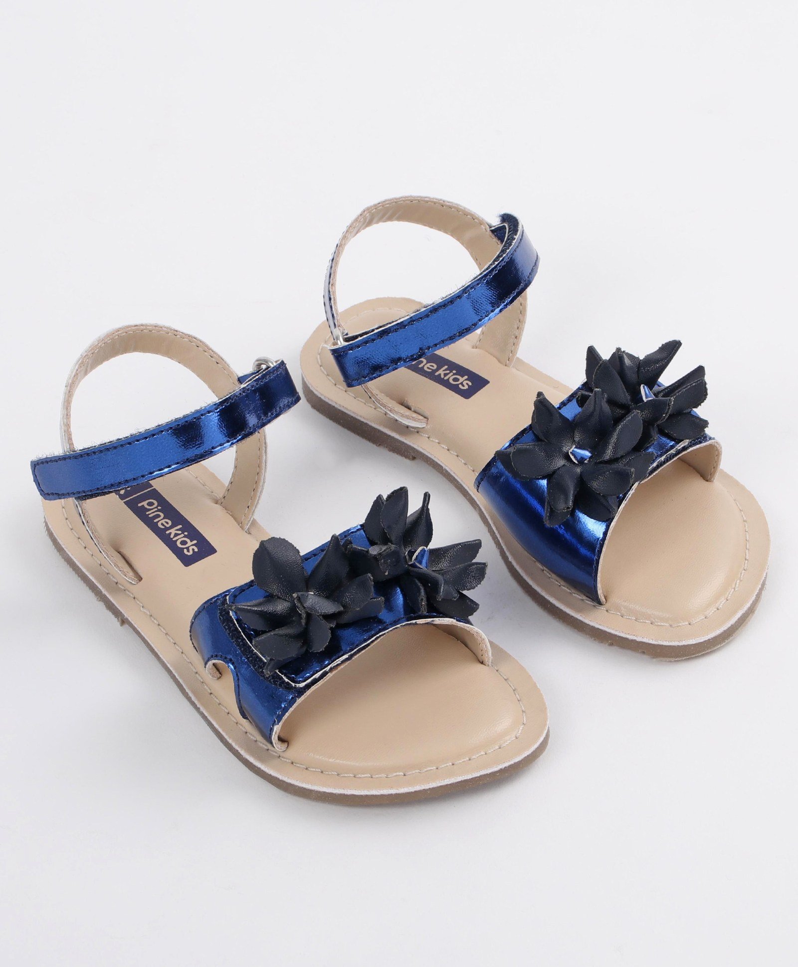 Pine Kids Party Wear Sandals Floral Detail - Blue-picture-35