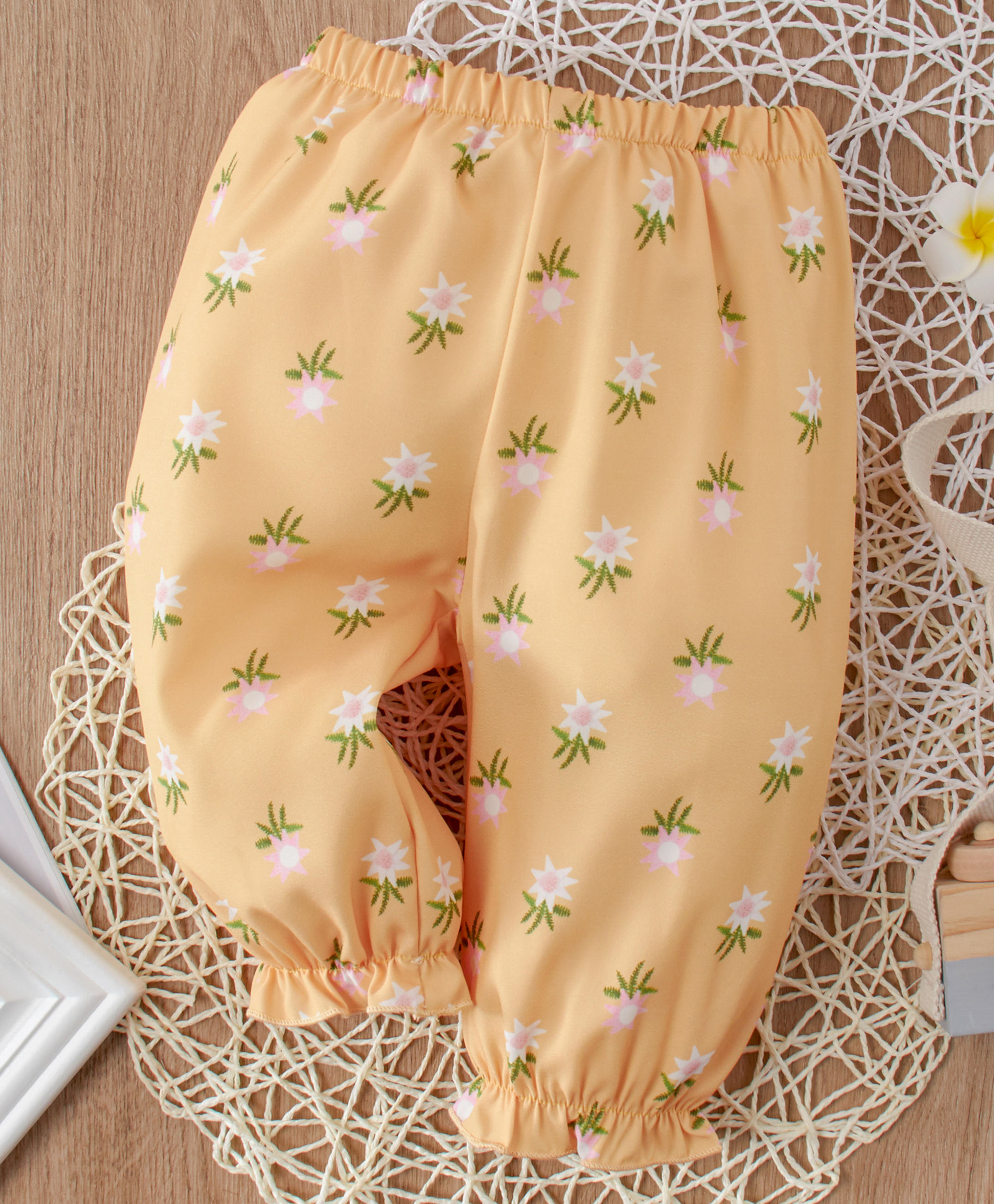 Kookie Kids Full Length Lounge Pant Floral Print - Yellow-picture-18