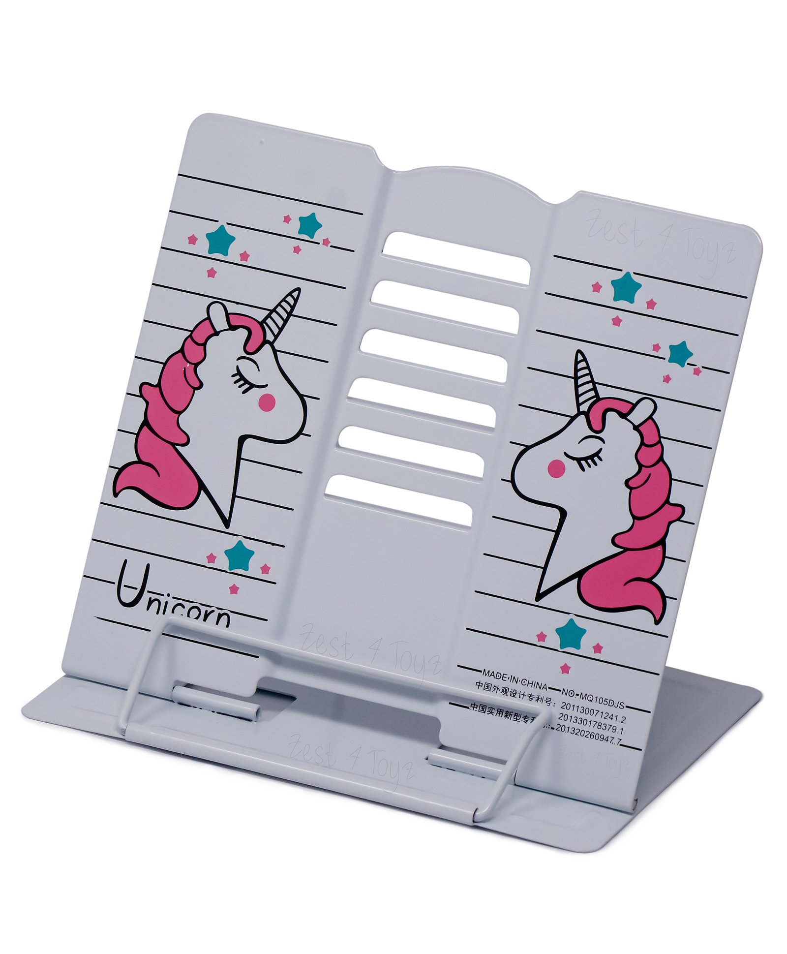 Fiddlerz Book Holder Unicorn Print - White-picture-11