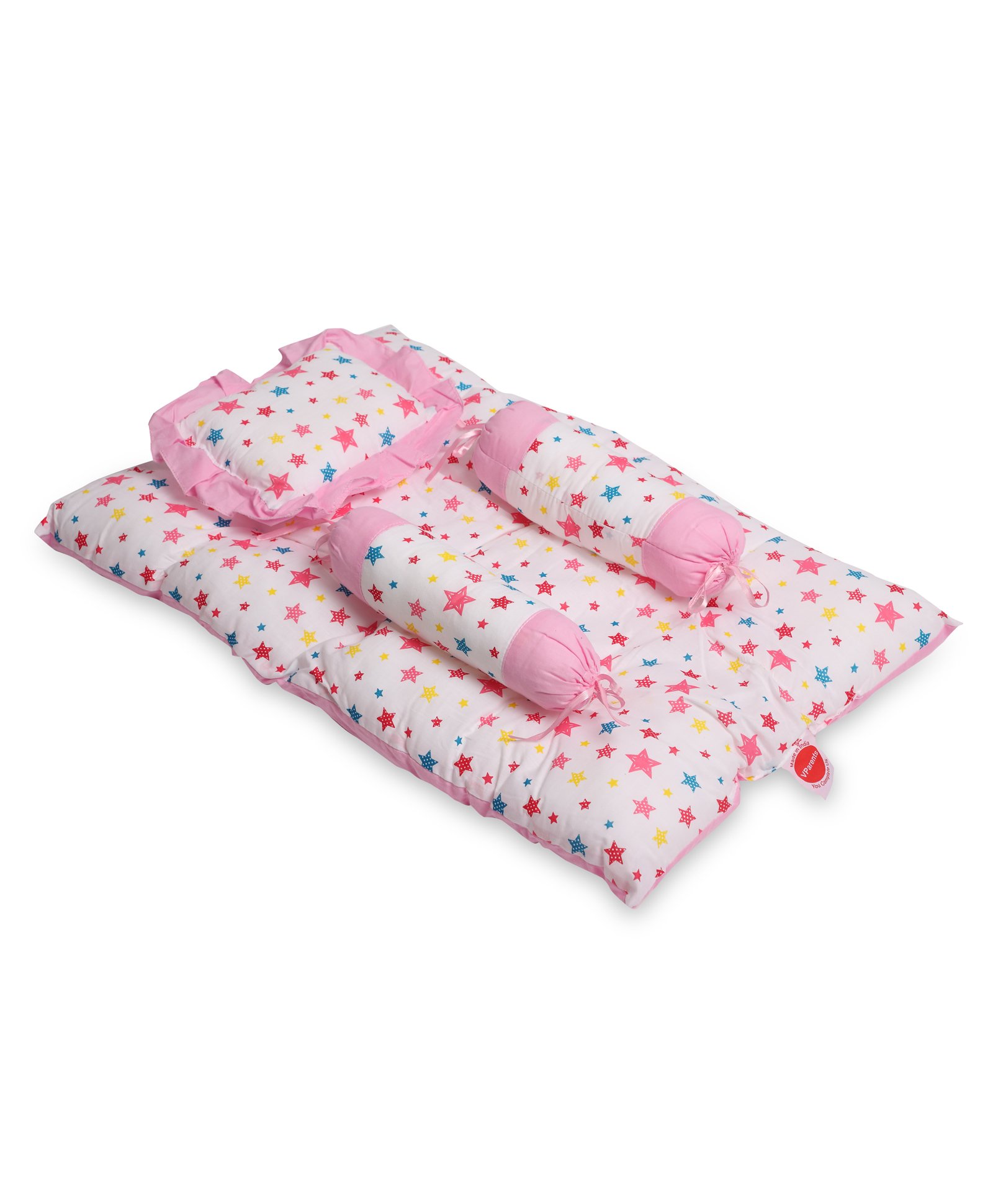 VParents Joy Baby 4 Piece Bedding Set with Pillow & Bolsters - Pink-picture-37