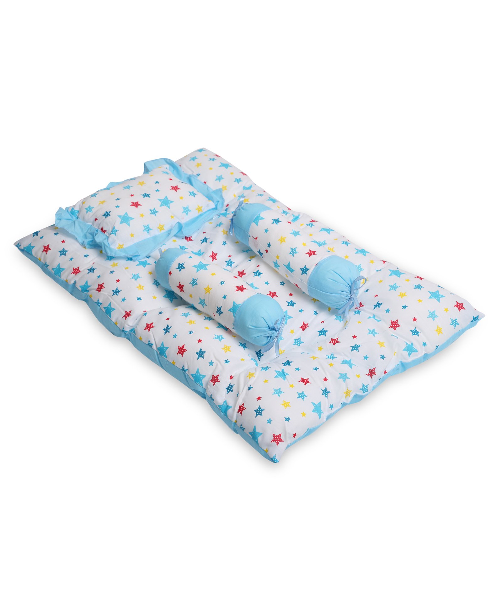VParents Joy Baby 4 Piece Bedding Set with Pillow & Bolsters - Blue-picture-34