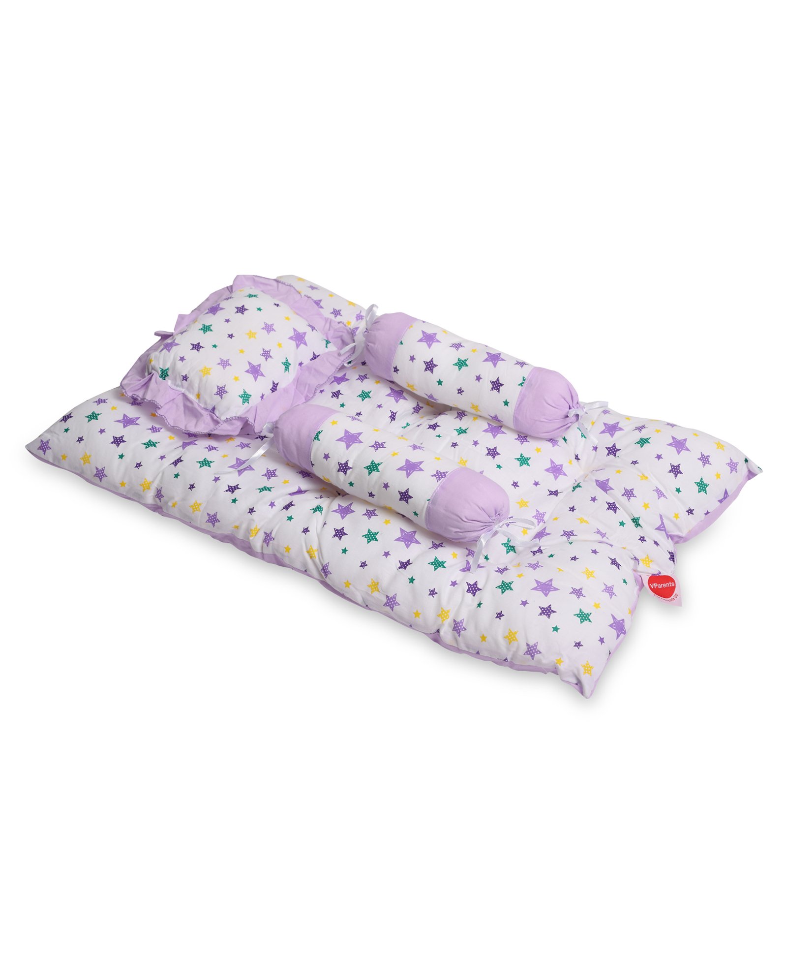 VParents Joy baby 4 Piece Bedding Set with Pillow and Bolsters - Purple-picture-35