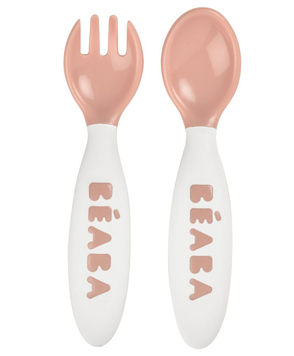 Beaba 2nd Stage Training Fork And Spoon Set - Vintage Pink-picture-12
